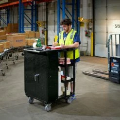 Global Industrial Steel Receiving Cart w/ 4 Shelves, 28"L x 31"W x 44"H, Black -Utility Carts Elegant store 800511 16