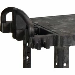 Rubbermaid® Plastic Flat Top Utility Cart, 2 Shelf, 54"Lx25"W, 5" Casters, Black -Utility Carts Elegant store 984938 02