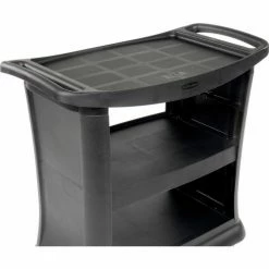 Rubbermaid® Service Cart w/3 Shelves & Enclosed Ends, 300 lb. Cap, 39"L x 21"W x 38"H, Black -Utility Carts Elegant store 986414 08