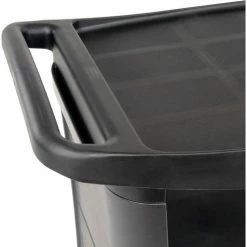 Rubbermaid® Service Cart w/3 Shelves & Enclosed Ends, 300 lb. Cap, 39"L x 21"W x 38"H, Black -Utility Carts Elegant store 986414 10