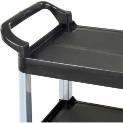 Luxor Service Cart w/3 Shelves, 200 lb. Capacity, 33-1/2"L x 16-3/4"W x 36-3/4"H, Black -Utility Carts Elegant store 987381 06