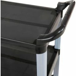 Luxor Service Cart w/3 Shelves, 200 lb. Capacity, 33-1/2"L x 16-3/4"W x 36-3/4"H, Black -Utility Carts Elegant store 987381 07