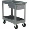 Global Industrial™ Stock Cart w/1 Drawer & 2 Shelves, 500 lb. Cap, 30"L x 16"W x 32"H, Gray