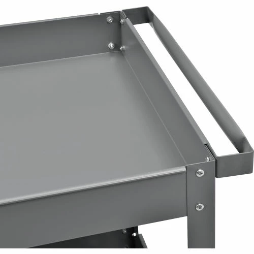 Global Industrial Stock Cart w/1 Drawer & 2 Shelves, 500 lb. Cap, 36"L x 24"W x 32"H, Gray 6 Global Industrial Stock Cart w/1 Drawer & 2 Shelves, 500 lb. Cap, 36"L x 24"W x 32"H, Gray - Image 6