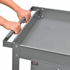 Global Industrial™ Stock Cart w/2 Drawers & 2 Shelves, 500 lb. Cap, 36"L x 24"W x 32"H, Gray -Utility Carts Elegant store 988842 07