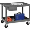 Global Industrial™ Stock Cart w/1 Drawer & 2 Shelves, 800 lb. Cap, 36"L x 24"W x 32"H, Gray