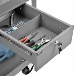 Global Industrial™ Stock Cart w/2 Drawers & 2 Shelves, 800 lb. Cap, 36"L x 24"W x 32"H, Gray -Utility Carts Elegant store 988846 04