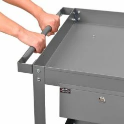 Global Industrial™ Stock Cart w/2 Drawers & 2 Shelves, 800 lb. Cap, 36"L x 24"W x 32"H, Gray -Utility Carts Elegant store 988846 06