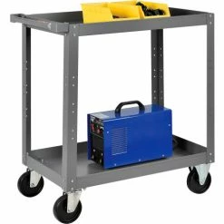 Global Industrial Steel Stock Cart w/2 Shelves, 800 lb. Capacity, 30"L x 18"W x 36"H
