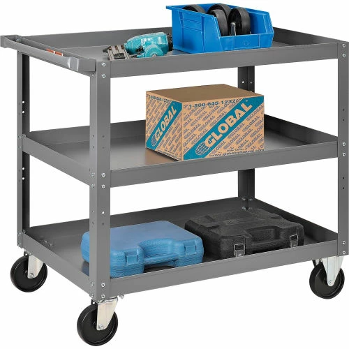 Global Industrial Steel Stock Cart w/3 Shelves, 800 lb. Capacity, 36"L x 24"W x 36"H 1 Global Industrial Steel Stock Cart w/3 Shelves, 800 lb. Capacity, 36"L x 24"W x 36"H
