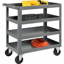 Global Industrial™ Steel Stock Cart w/4 Shelves, 800 lb. Capacity, 30"L x 18"W x 36"H