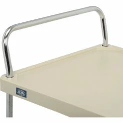 Nexel® Plastic Utility Cart w/2 Shelves & Poly Casters, 600 lb. Cap, 48"L x 24"W x 39"H, Tan -Utility Carts Elegant store B2256446 07