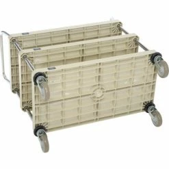 Nexel® Plastic Utility Cart w/3 Shelves & Poly Casters, 900 lb. Cap, 36"L x 18"W x 39"H, Tan -Utility Carts Elegant store B2256702 03