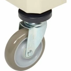 Nexel® Plastic Utility Cart w/2 Shelves & Poly Casters, 600 lb. Cap, 36"L x 18"W x 39"H, Tan -Utility Carts Elegant store B2256740 12