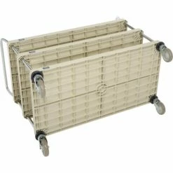 Nexel® Plastic Utility Cart w/3 Shelves & Poly Brake Casters, 900 lb. Cap, 48"L x 24"W x 39"H -Utility Carts Elegant store B2276530 03