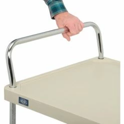 Nexel® Plastic Utility Cart w/3 Shelves & Poly Brake Casters, 900 lb. Cap, 48"L x 24"W x 39"H -Utility Carts Elegant store B2276530 09