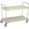 Nexel® Plastic Utility Cart w/2 Shelves & Poly Brake Casters, 600 lb. Cap, 48"L x 24"W x 39"H