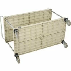 Nexel® Plastic Utility Cart w/2 Shelves & Poly Brake Casters, 600 lb. Cap, 48"L x 24"W x 39"H -Utility Carts Elegant store B2276531 03