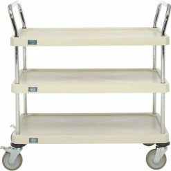 Nexel® Plastic Utility Cart w/3 Shelves & Poly Brake Casters, 900 lb. Cap, 36"L x 18"W x 39"H -Utility Carts Elegant store B2276541 02
