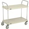 Nexel® Plastic Utility Cart w/2 Shelves & Poly Brake Casters, 600 lb. Cap, 36"L x 18"W x 39"H