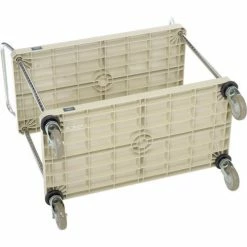 Nexel® Plastic Utility Cart w/2 Shelves & Poly Brake Casters, 600 lb. Cap, 36"L x 18"W x 39"H -Utility Carts Elegant store B2276542 03
