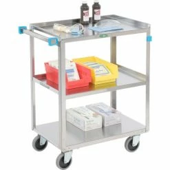 Lakeside® Steel Utility Cart w/3 Shelves, 500 lb. Capacity, 27-5/8"L x 16-3/4"W x 32"H -Utility Carts Elegant store B236495 02 2