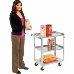 Lakeside® Steel Utility Cart w/3 Shelves, 500 lb. Capacity, 54-1/8"L x 22-3/8"W x 37-1/4"H -Utility Carts Elegant store B236495 04 3