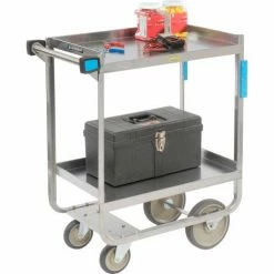 Lakeside® Steel Utility Cart w/2 Shelves, 700 lb. Cap, 38-5/8"L x 22-3/8"W x 37-1/8"H 42 Lakeside® Steel Utility Cart w/2 Shelves, 700 lb. Cap, 38-5/8"L x 22-3/8"W x 37-1/8"H -Utility Carts Elegant store B236528 04 5
