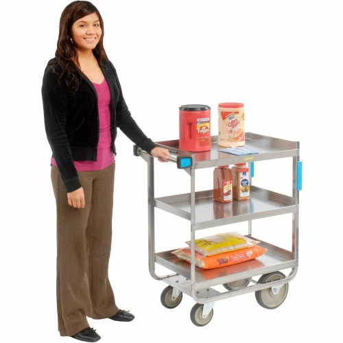 Lakeside® Steel Utility Cart w/3 Shelves, 700 lb. Cap, 37-1/8"L x 22-3/8"W x 37-1/8"H 2 Lakeside® Steel Utility Cart w/3 Shelves, 700 lb. Cap, 37-1/8"L x 22-3/8"W x 37-1/8"H - Image 2