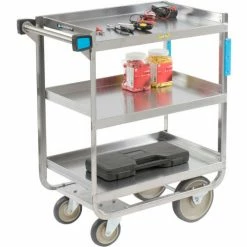 Lakeside® Steel Utility Cart w/3 Shelves, 700 lb. Cap, 32-5/8"L x 19-3/8"W x 34-1/2"H -Utility Carts Elegant store B236529 04 5