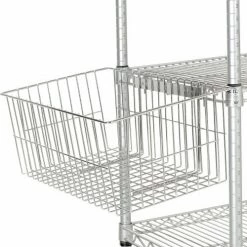 Nexelate® Curbside Cart w/3 Wire Shelves & Polyurethane Casters, 48"L x 18"W x 40"H -Utility Carts Elegant store B2370760 04