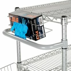 Nexelate® Curbside Cart w/3 Wire Shelves & Polyurethane Casters, 48"L x 18"W x 40"H -Utility Carts Elegant store B2370760 05