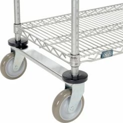 Nexelate® Curbside Cart w/3 Wire Shelves & Polyurethane Casters, 48"L x 18"W x 40"H -Utility Carts Elegant store B2370760 09