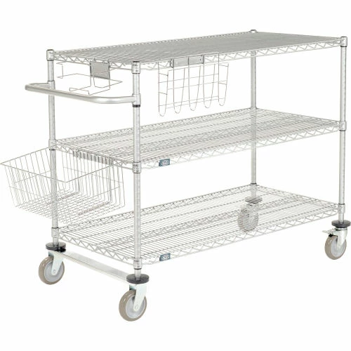 Nexelate® Curbside Cart w/3 Wire Shelves & Polyurethane Casters, 30"L x 24"W x 40"H 2 Nexelate® Curbside Cart w/3 Wire Shelves & Polyurethane Casters, 30"L x 24"W x 40"H - Image 2