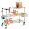 Nexelate® Curbside Cart w/3 Shelves & Polyurethane Casters, 48"L x 18"W x 40"H