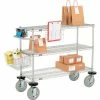 Nexelate® Curbside Cart w/3 Wire Shelves & Pneumatic Casters, 48"L x 18"W x 43"H