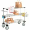 Nexelate® Curbside Cart w/3 Shelves & Pneumatic Casters, 48"L x 18"W x 43"H