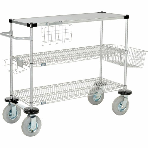 Nexelate® Curbside Cart w/3 Shelves & Pneumatic Casters, 48"L x 18"W x 43"H 2 Nexelate® Curbside Cart w/3 Shelves & Pneumatic Casters, 48"L x 18"W x 43"H - Image 2