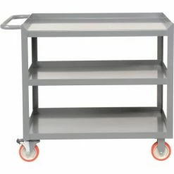 Little Giant® Mobile Workstation w/3 Shelves, 1200 lb. Capacity, 36"L x 24"W x 34"H, Gray -Utility Carts Elegant store B288007 04 1