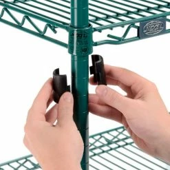 Nexel® Utility Cart, 3 Shelf, Poly-Green®, 24"L x 18"W x 39"H, Polyurethane Brake Casters -Utility Carts Elegant store B3050282 05