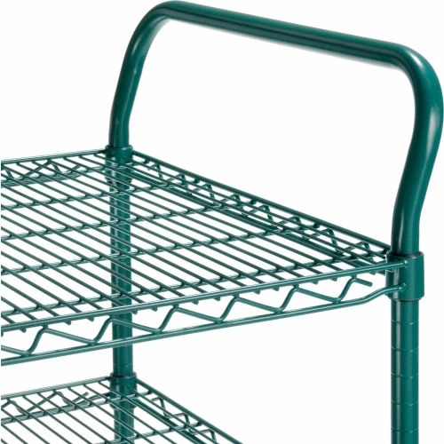 Nexel® Utility Cart, 3 Shelf, Poly-Green®, 24"L x 24"W x 39"H, Polyurethane Swivel Casters 3 Nexel® Utility Cart, 3 Shelf, Poly-Green®, 24"L x 24"W x 39"H, Polyurethane Swivel Casters - Image 3