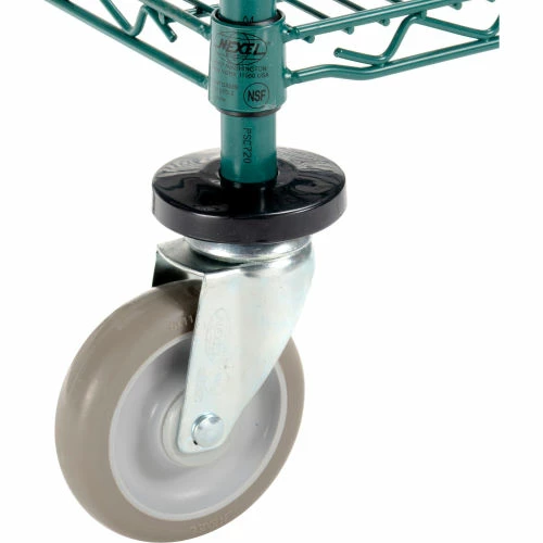 Nexel® Utility Cart, 3 Shelf, Poly-Green®, 24"L x 18"W x 39"H, Polyurethane Swivel Casters 4 Nexel® Utility Cart, 3 Shelf, Poly-Green®, 24"L x 18"W x 39"H, Polyurethane Swivel Casters - Image 4