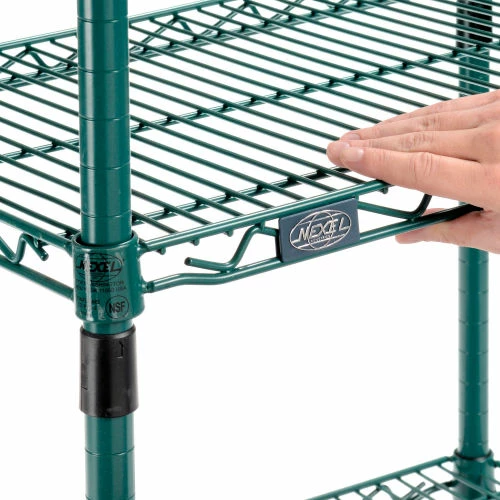 Nexel® Utility Cart, 3 Shelf, Poly-Green®, 24"L x 18"W x 39"H, Polyurethane Swivel Casters 7 Nexel® Utility Cart, 3 Shelf, Poly-Green®, 24"L x 18"W x 39"H, Polyurethane Swivel Casters - Image 7