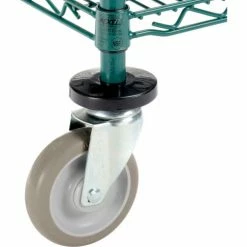 Nexel® Utility Cart, 2 Shelf, Poly-Green®, 24"L x 24"W x 39"H, Polyurethane Swivel Casters -Utility Carts Elegant store B3050308 03