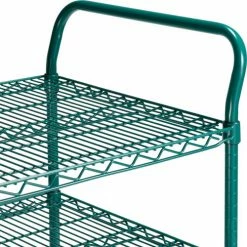 Nexel® Utility Cart, 3 Shelf, Poly-Green®, 36"L x 24"W x 39"H, Polyurethane Swivel Casters -Utility Carts Elegant store B3050318 02