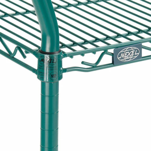 Nexel® Utility Cart, 2 Shelf, Poly-Green®, 36"L x 18"W x 39"H, Polyurethane Brake Casters 8 Nexel® Utility Cart, 2 Shelf, Poly-Green®, 36"L x 18"W x 39"H, Polyurethane Brake Casters - Image 8