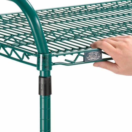 Nexel® Utility Cart, 2 Shelf, Poly-Green®, 36"L x 24"W x 39"H, Polyurethane Swivel Casters 7 Nexel® Utility Cart, 2 Shelf, Poly-Green®, 36"L x 24"W x 39"H, Polyurethane Swivel Casters - Image 7