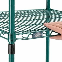 Nexel® Utility Cart, 2 Shelf, Poly-Green®, 24"L x 24"W x 42"H, Pneumatic Rigid Casters -Utility Carts Elegant store B3050378 06