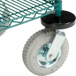 Nexel® Utility Cart, 2 Shelf, Poly-Green®, 36"L x 18"W x 42"H, Pneumatic Rigid Casters -Utility Carts Elegant store B3050382 04