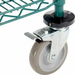 Nexel® Utility Cart, 2 Shelf, Poly-Green®, 24"L x 24"W x 39"H, Polyurethane Rigid Casters -Utility Carts Elegant store B3050394 04